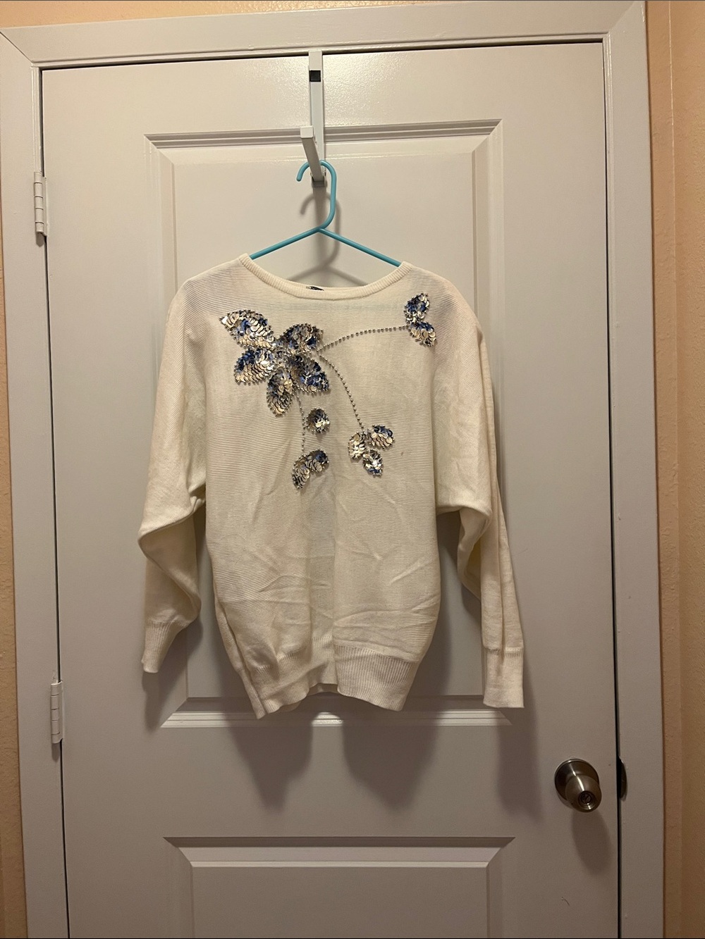 Embellished White Women’s Sweater